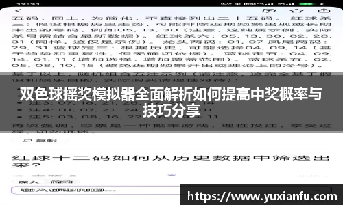 双色球摇奖模拟器全面解析如何提高中奖概率与技巧分享